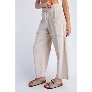 COTTON SLUB BARREL PANT-Lounge Pants-Rae Mode-Summit Lane Boutique, Women's Apparel and Gifts located in Grand Rapids, MI