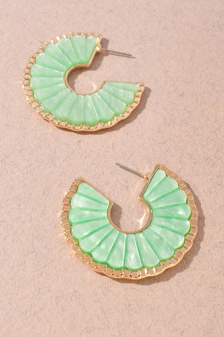 Scalloped Resin Hoop Earrings-Earrings-Merveille-Summit Lane Boutique, Women's Apparel and Gifts located in Grand Rapids, MI