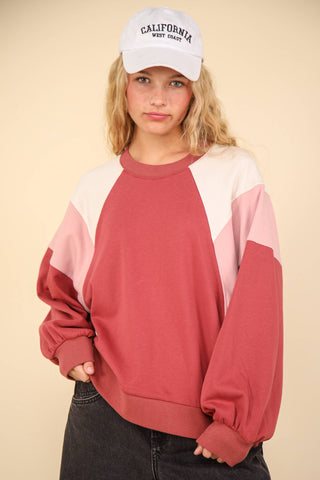 Bailey Color Block Pullover-Sweatshirt-VERY J-Summit Lane Boutique, Women's Apparel and Gifts located in Grand Rapids, MI