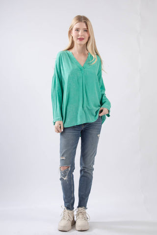 Jessie Oversized Top-Long Sleeves-VERY J-Summit Lane Boutique, Women's Apparel and Gifts located in Grand Rapids, MI