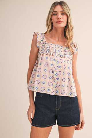 Ella Floral Babydoll Top-Sleeveless-&MERCI-Summit Lane Boutique, Women's Apparel and Gifts located in Grand Rapids, MI