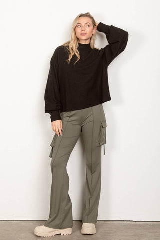 Mock Neck Textured Knit Top-Sweaters-VERY J-Summit Lane Boutique, Women's Apparel and Gifts located in Grand Rapids, MI