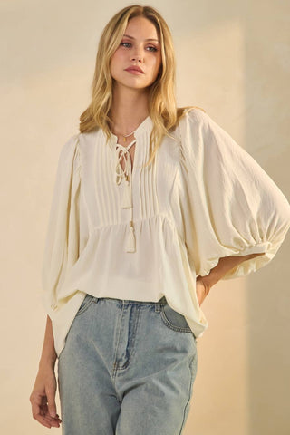 Elena Flowy Blouse-Blouse-Oddi-Summit Lane Boutique, Women's Apparel and Gifts located in Grand Rapids, MI