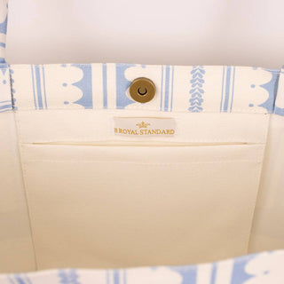 Chantilly Classic Tote White/Blue 19x14x7.5-Tote Bag-The Royal Standard-Summit Lane Boutique, Women's Apparel and Gifts located in Grand Rapids, MI