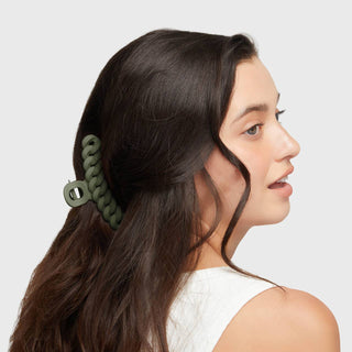 Eco-friendly Chain Claw Clip 3pc Set - Black/Moss-Hair Accessories-KITSCH-Summit Lane Boutique, Women's Apparel and Gifts located in Grand Rapids, MI