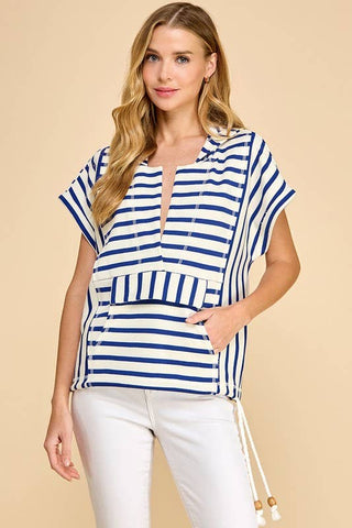 Harbor Stripe Pullover-Short Sleeves-TCEC-Summit Lane Boutique, Women's Apparel and Gifts located in Grand Rapids, MI