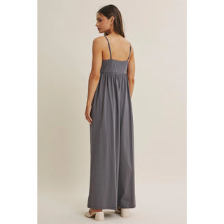 Elyse Cotton Wide Leg Jumpsuit-Jumpsuits-Summit Lane-Summit Lane Boutique, Women's Apparel and Gifts located in Grand Rapids, MI