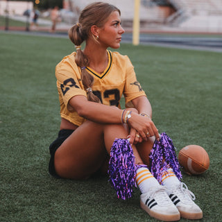 "Game Day" Purple & Yellow Hair Tie Bracelets-Bracelets-K'lani hair tie bracelets-Summit Lane Boutique, Women's Apparel and Gifts located in Grand Rapids, MI