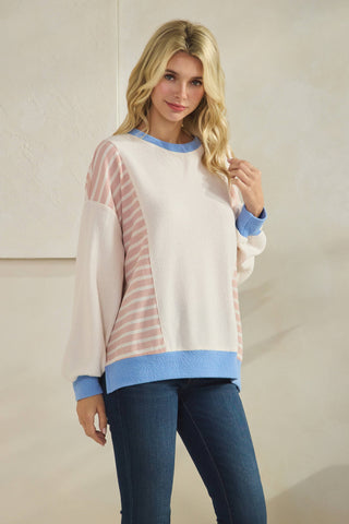 Britney Color Block Stripe Top-Long Sleeves-Tres Bien, Inc-Summit Lane Boutique, Women's Apparel and Gifts located in Grand Rapids, MI