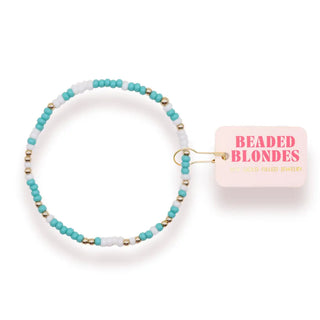 Turquoise & White Sprinkle Bracelet-Bracelets-Beaded Blondes-Summit Lane Boutique, Women's Apparel and Gifts located in Grand Rapids, MI