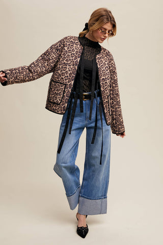 Lorelai Leopard Jacket-Jackets-Listicle-Summit Lane Boutique, Women's Apparel and Gifts located in Grand Rapids, MI