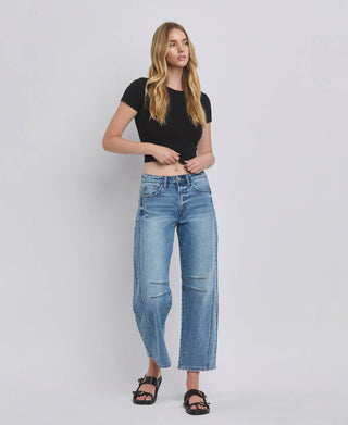 Kate II Barrel Leg-Jeans-VERVET by FLYING MONKEY-Summit Lane Boutique, Women's Apparel and Gifts located in Grand Rapids, MI