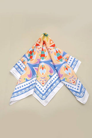 TRIBAL PRINT SILKY FEEL BANDANA SCARF-Scarves-JOSSLYN by wall to wall-Summit Lane Boutique, Women's Apparel and Gifts located in Grand Rapids, MI