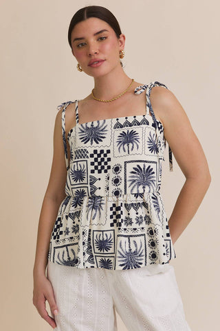 Tie Strap Abstract Tank-Tank Top-GILLI-Summit Lane Boutique, Women's Apparel and Gifts located in Grand Rapids, MI