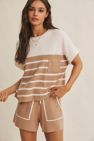 Emma Striped Sweater Top-Short Sleeves-in february-Summit Lane Boutique, Women's Apparel and Gifts located in Grand Rapids, MI
