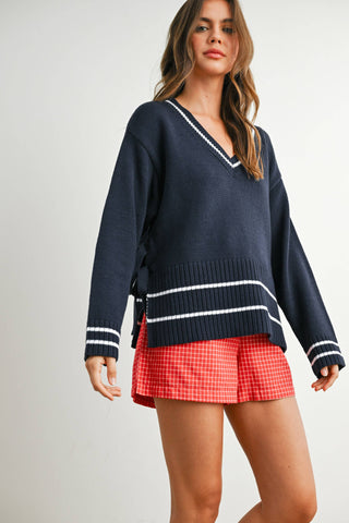 Varsity Sweater-Sweaters-BUTTERMELON-Summit Lane Boutique, Women's Apparel and Gifts located in Grand Rapids, MI