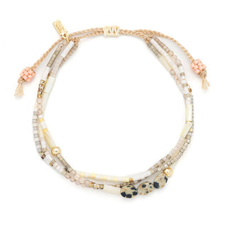 Mixed Media Bracelet - Joy/Dalmatian Jasper/Gold-Bracelets-Scout Curated Wears-Summit Lane Boutique, Women's Apparel and Gifts located in Grand Rapids, MI