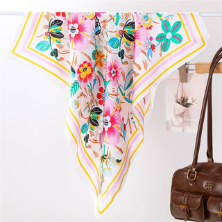 Multi-Color Floral Silk-Feel Scarf-Scarves-JOSSLYN by wall to wall-Summit Lane Boutique, Women's Apparel and Gifts located in Grand Rapids, MI