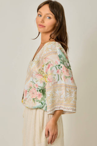 Magnolia Wrap Top-Short Sleeves-Mystree-Summit Lane Boutique, Women's Apparel and Gifts located in Grand Rapids, MI
