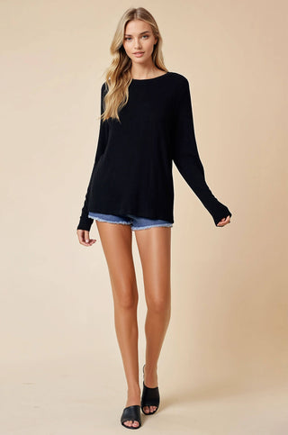 Cleo Soft Knit Long Sleeve-Long Sleeves-Doe and Rae-Summit Lane Boutique, Women's Apparel and Gifts located in Grand Rapids, MI