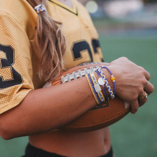 "Game Day" Purple & Yellow Hair Tie Bracelets-Bracelets-K'lani hair tie bracelets-Summit Lane Boutique, Women's Apparel and Gifts located in Grand Rapids, MI