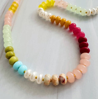 Color Garden Beaded Necklace – Natural Stone Beads Mix-Necklaces-Ellison+Young-Summit Lane Boutique, Women's Apparel and Gifts located in Grand Rapids, MI