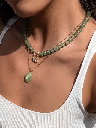 Attica 18K Gold Non-Tarnish Stone CZ Necklace-Necklaces-Flânerie by MAIQ-Summit Lane Boutique, Women's Apparel and Gifts located in Grand Rapids, MI