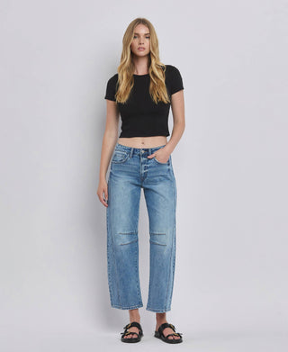 Kate II Barrel Leg-Jeans-VERVET by FLYING MONKEY-Summit Lane Boutique, Women's Apparel and Gifts located in Grand Rapids, MI