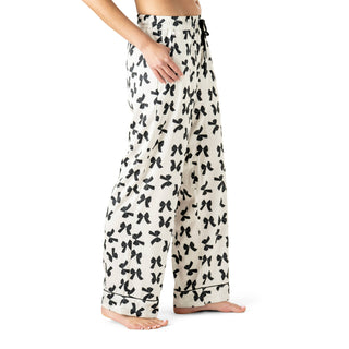 Hello Mello Bow So Lovely Satin Pajama Pant-Lounge Pants-DM Merchandising-Summit Lane Boutique, Women's Apparel and Gifts located in Grand Rapids, MI