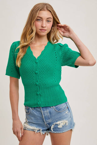 Carmen Short Sleeve Cardigan-Short Sleeves-Bluivy-Summit Lane Boutique, Women's Apparel and Gifts located in Grand Rapids, MI