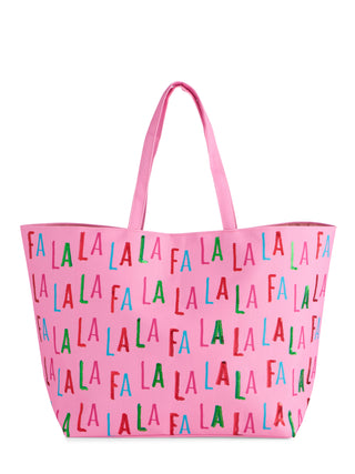 "FA LA LA" GIFTING TOTE,PINK-Tote Bag-Shiraleah-Summit Lane Boutique, Women's Apparel and Gifts located in Grand Rapids, MI