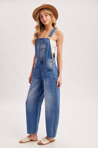 Harper Barrel Overalls-Jeans-Bluivy-Summit Lane Boutique, Women's Apparel and Gifts located in Grand Rapids, MI