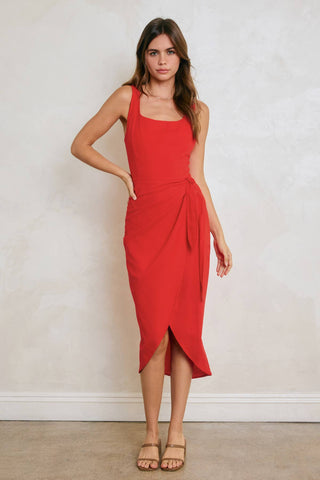 Heaven Sent Tulip Hem Midi Wrap Dress-Dresses-Dress Forum-Summit Lane Boutique, Women's Apparel and Gifts located in Grand Rapids, MI