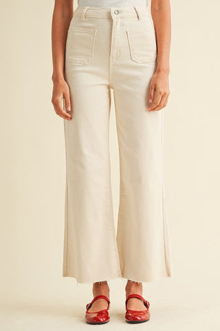 FRONT TWO POCKET STRETCH WIDE LEG DENIM JEANS-Jeans-Anniewear-Summit Lane Boutique, Women's Apparel and Gifts located in Grand Rapids, MI