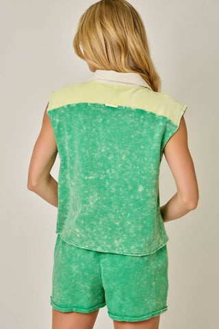 Sunset Coast Half Zip Terry Top-Sleeveless-Mystree-Summit Lane Boutique, Women's Apparel and Gifts located in Grand Rapids, MI