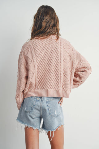 Cici Cable Knit Sweater-Sweaters-BUTTERMELON-Summit Lane Boutique, Women's Apparel and Gifts located in Grand Rapids, MI