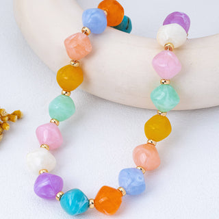 Multicolor Oversized Faceted Pastel Bead Necklace | 80N92990-JOSSLYN by wall to wall-Summit Lane Boutique, Women's Apparel and Gifts located in Grand Rapids, MI