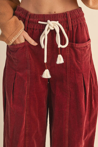 Ashlyn Corduroy Barrel Pants-Pants-&MERCI-Summit Lane Boutique, Women's Apparel and Gifts located in Grand Rapids, MI