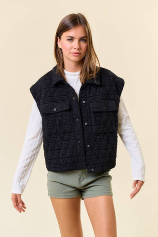 Charlie Quilted Vest-Vest-Doe and Rae-Summit Lane Boutique, Women's Apparel and Gifts located in Grand Rapids, MI