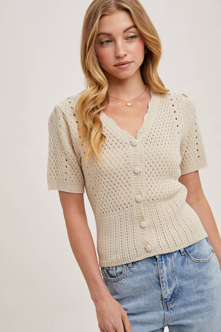 Carmen Short Sleeve Cardigan-Short Sleeves-Bluivy-Summit Lane Boutique, Women's Apparel and Gifts located in Grand Rapids, MI