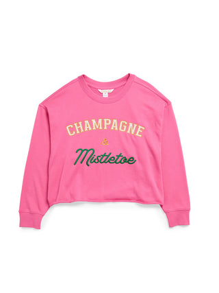 "CHAMPAGNE & MISTLETOE" SWEATSHIRT-Sweatshirt-Shiraleah-Summit Lane Boutique, Women's Apparel and Gifts located in Grand Rapids, MI
