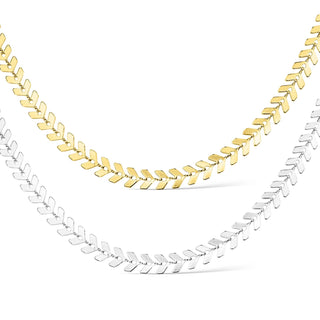 Stainless Steel Chevron Chain Necklace for Women-WJW-Summit Lane Boutique, Women's Apparel and Gifts located in Grand Rapids, MI