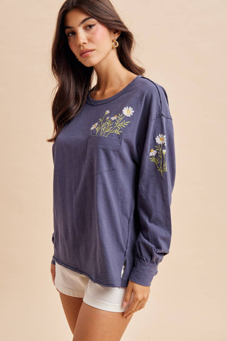 Kendall Embroidered Long Sleeve-pullover-In Loom-Summit Lane Boutique, Women's Apparel and Gifts located in Grand Rapids, MI