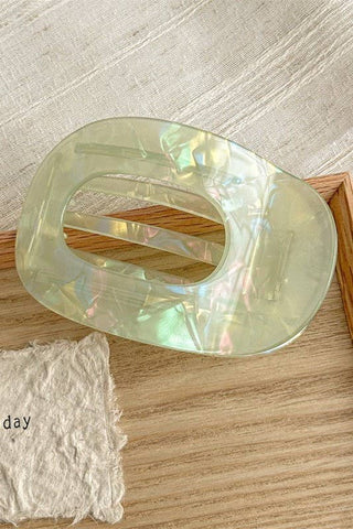 Irredscent Lay Flat Oval Claw Clip-Hair Accessories-JOSSLYN by wall to wall-Summit Lane Boutique, Women's Apparel and Gifts located in Grand Rapids, MI