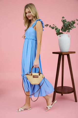 Megan Ruffle Dress-Dresses-Blu Pepper-Summit Lane Boutique, Women's Apparel and Gifts located in Grand Rapids, MI