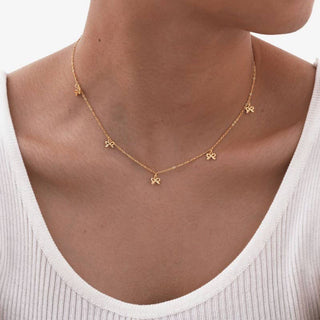 TARNISH FREE BOW NECKLACE-Necklaces-JOSSLYN by wall to wall-Summit Lane Boutique, Women's Apparel and Gifts located in Grand Rapids, MI