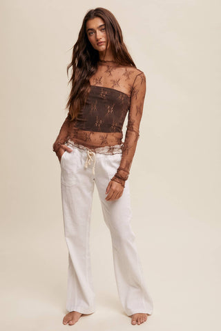 Sheer Lace Long-Sleeve Top-Long Sleeves-Listicle-Summit Lane Boutique, Women's Apparel and Gifts located in Grand Rapids, MI