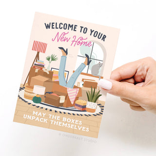 Welcome to Your New Home Boxes Greeting Card-Greeting Cards-Onderkast Studio-Summit Lane Boutique, Women's Apparel and Gifts located in Grand Rapids, MI