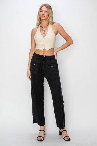 Tencel relaxed cargo pants-Pants-Summit Lane-Summit Lane Boutique, Women's Apparel and Gifts located in Grand Rapids, MI
