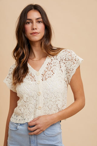 Alice Chrochet top-Cardigans-Anniewear-Summit Lane Boutique, Women's Apparel and Gifts located in Grand Rapids, MI